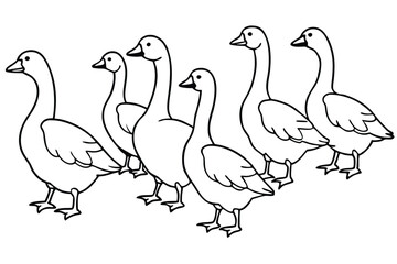 Goose line art illustration Design