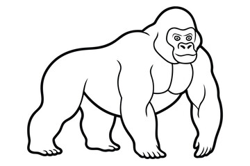 Gorilla line art illustration Design Concepts