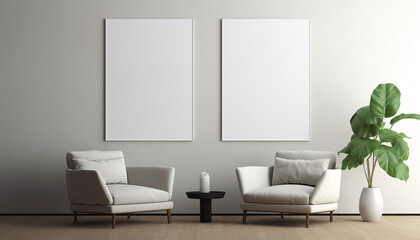 Minimalist Interior Design Style  with empty frame
