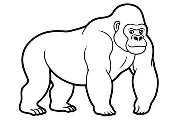Gorilla line art illustration Design Concepts