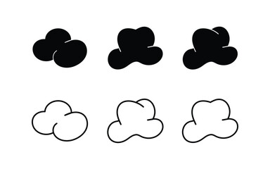 Set of Cloud line and filled icon vector illustration. Cloud set vector