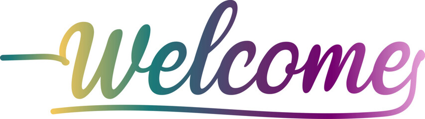 3d text gradient, Paper welcome confetti sign