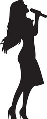  Silhouette of a singer on a transparent background