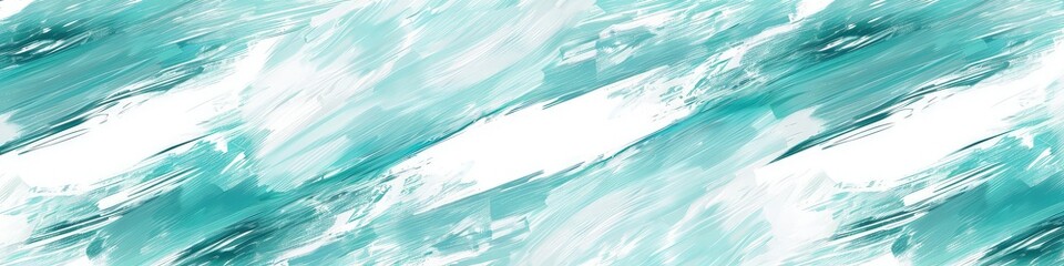 A painterly pattern with thick, textured strokes of aqua and white, blending smoothly to create a seamless abstract background