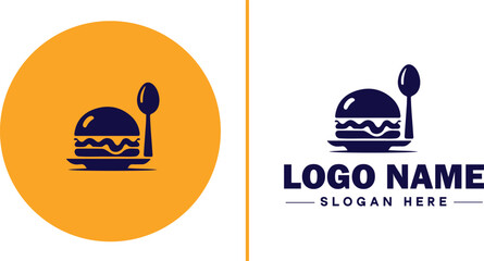 Restaurant icon Eatery Bistro Diner flat logo sign symbol editable vector