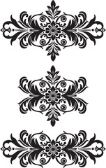 Ornament silhouette vector art illustration. floral vine, border, Black Elements Vector design.