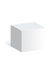 Realistic cube box mockup in grey and white, 