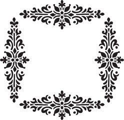 Ornament silhouette vector art illustration. floral vine, border, Corner Black Elements Vector design.