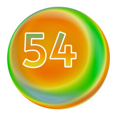 Fototapeta premium Colorful gradient sphere with number 54