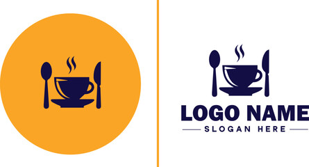 Restaurant icon Eatery Bistro Diner flat logo sign symbol editable vector