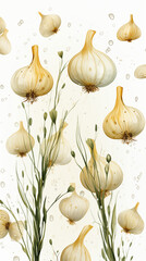 Garlic Onion, Abstract Image, Texture, Pattern Background, Wallpaper, Smartphone Cover and Screen, Cell Phone, Computer, Laptop, 9:16 and 16:9 Format