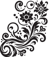 Ornament silhouette vector art illustration. floral vine, border, Corner Black Elements Vector design.