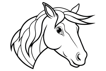 Horse head line art illustration Design