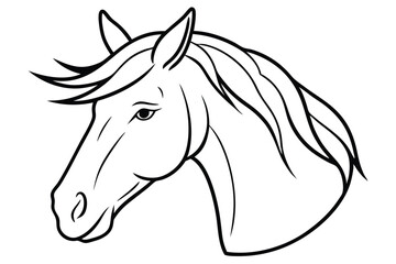 Horse head line art illustration Design