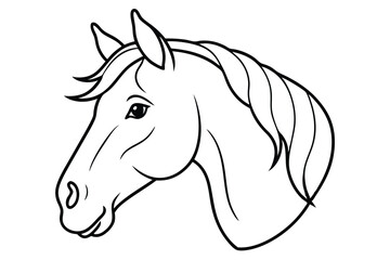 Horse head line art illustration Design