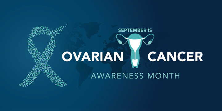 Ovarian cancer awareness month is observed every year in september. September is ovarian cancer awareness month. Vector template for banner, greeting card, poster with background. Vector illustration.