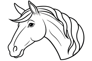 Horse head line art illustration Design