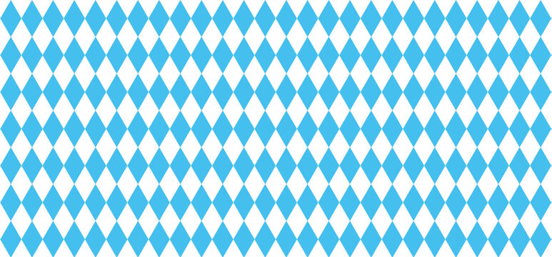 Bavarian Oktoberfest seamless pattern with blue and white rhombus Flag of Bavaria Oktoberfest blue checkered background Wallpaper Vector old diamonds background
