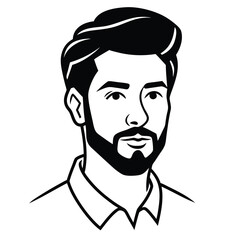 Obraz premium Silhouette of hipster man head