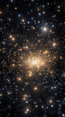 Obraz premium A mesmerizing display of countless lights arranged in a grid pattern, creating an illusion of depth and a starry sky.