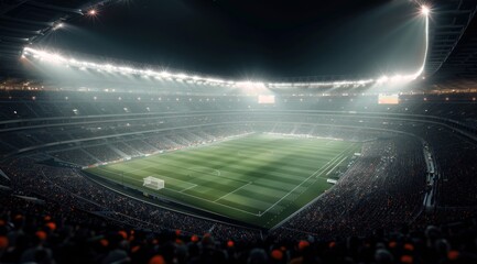 Nighttime Football Stadium View