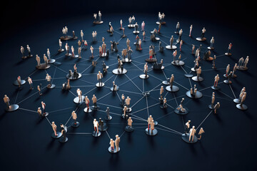 generated illustration of entrepreneur promoting social platforms and digital networking through mobile device.