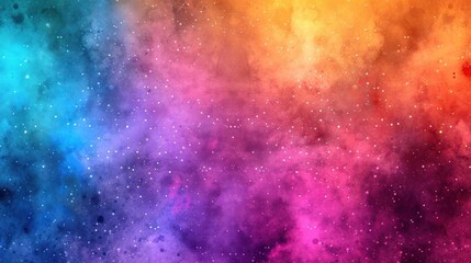 Abstract background with colorful nebula and glitter.