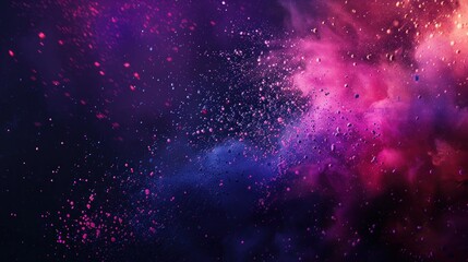 Naklejka premium Abstract pink and blue particles in motion on a dark background.