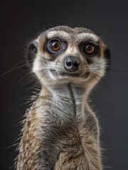 Obraz premium Close-Up Portrait of a Curious Meerkat