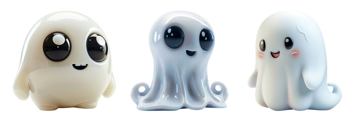 Obraz premium Adorable Cartoonish Creatures in a Bright and Cheerful Setting on a Transparent Background
