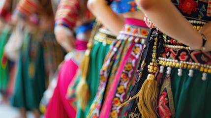 Fototapeta premium Detail of Traditional Greek Costume During a Dance Performance
