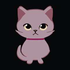 Cute cat cartoon funny character. pet collection. vector illustration.