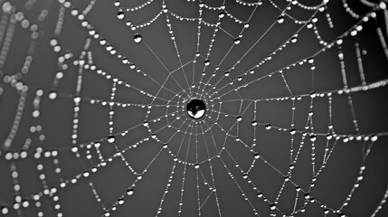 Fototapeta premium Raindrop adorned spider web