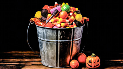 Naklejka premium A bowl of candy with a variety of colors and shapes.