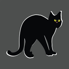 Cute cat cartoon funny character. pet collection. vector illustration.