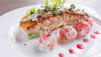  grilled salmon fillet with 