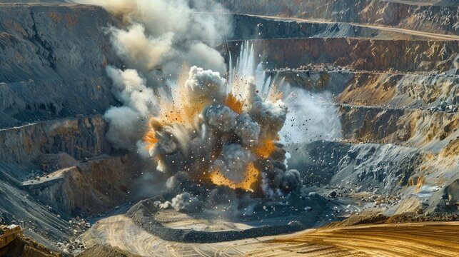 Explosive operation in an open pit mine