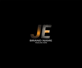 JE letter logo design on black background. JE creative initials letter logo concept. JE unique design.