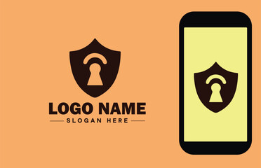 Security company icon Security firm Security agency Security service flat logo sign symbol editable vector