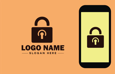 Security company icon Security firm Security agency Security service flat logo sign symbol editable vector