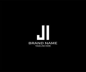JI letter logo design on black background. JI creative initials letter logo concept. JI unique design
