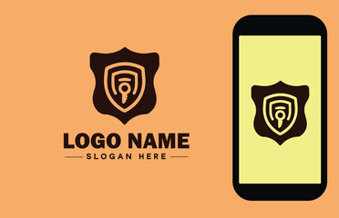 Security company icon Security firm Security agency Security service flat logo sign symbol editable vector