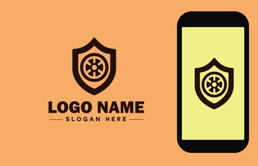 Security company icon Security firm Security agency Security service flat logo sign symbol editable vector