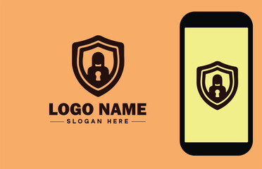 Security company icon Security firm Security agency Security service flat logo sign symbol editable vector