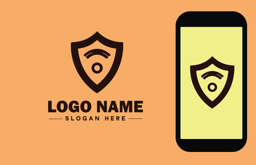 Security company icon Security firm Security agency Security service flat logo sign symbol editable vector