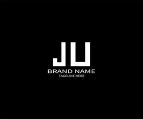 JU letter logo design on black background. JU creative initials letter logo concept. JU unique design.