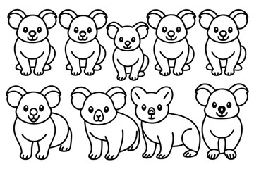 Koala line art illustration Design Concepts