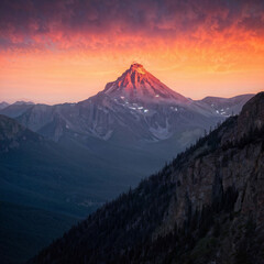 Fototapeta premium mountain peak sunset