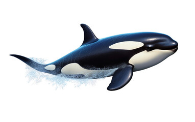 Obraz premium Majestic orca with sleek body, perfect for marine and ocean-themed projects.