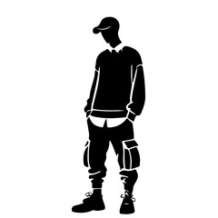 Fototapeta premium Street Style Silhouette of a Young